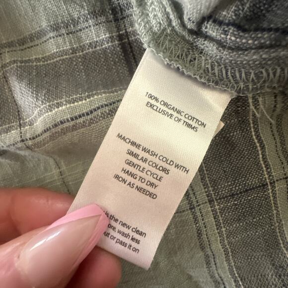 TOAD & CO Shirt Womens Medium Blue Plaid Casual Camp Organic Cotton Sustainable - Picture 8 of 10